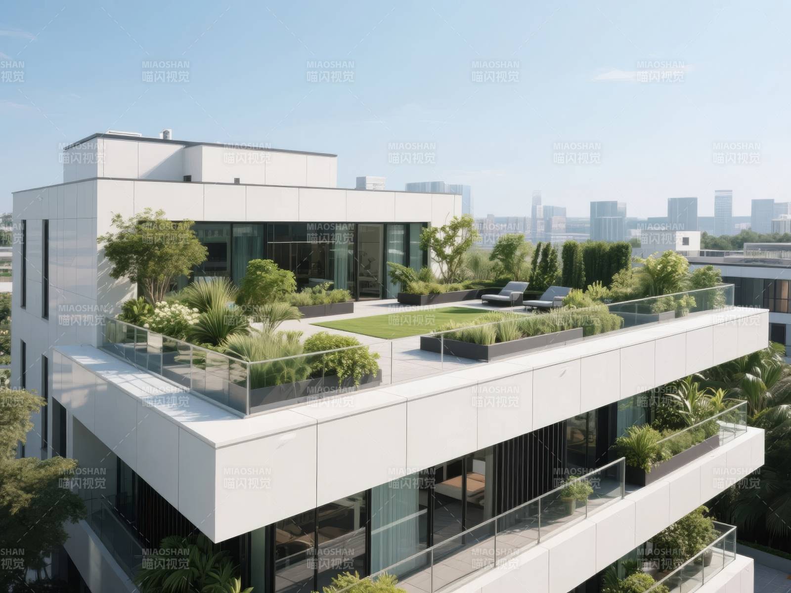 现代绿植屋顶住宅图片