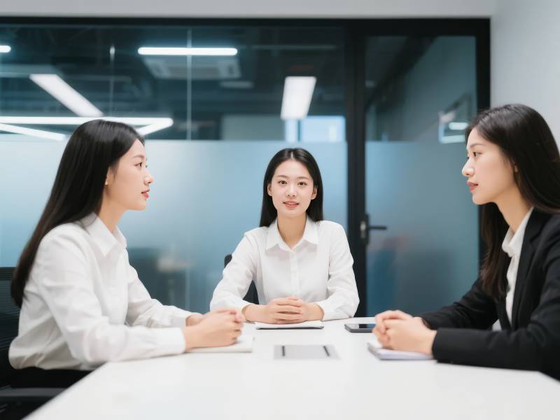 职场女性会议讨论图片