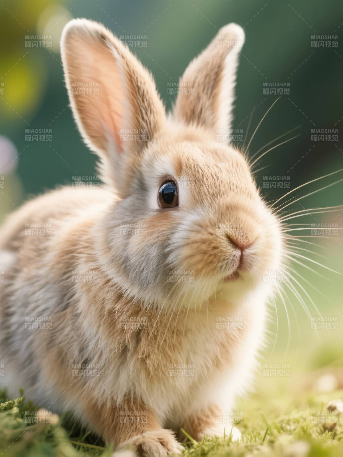可爱小兔草地上图片