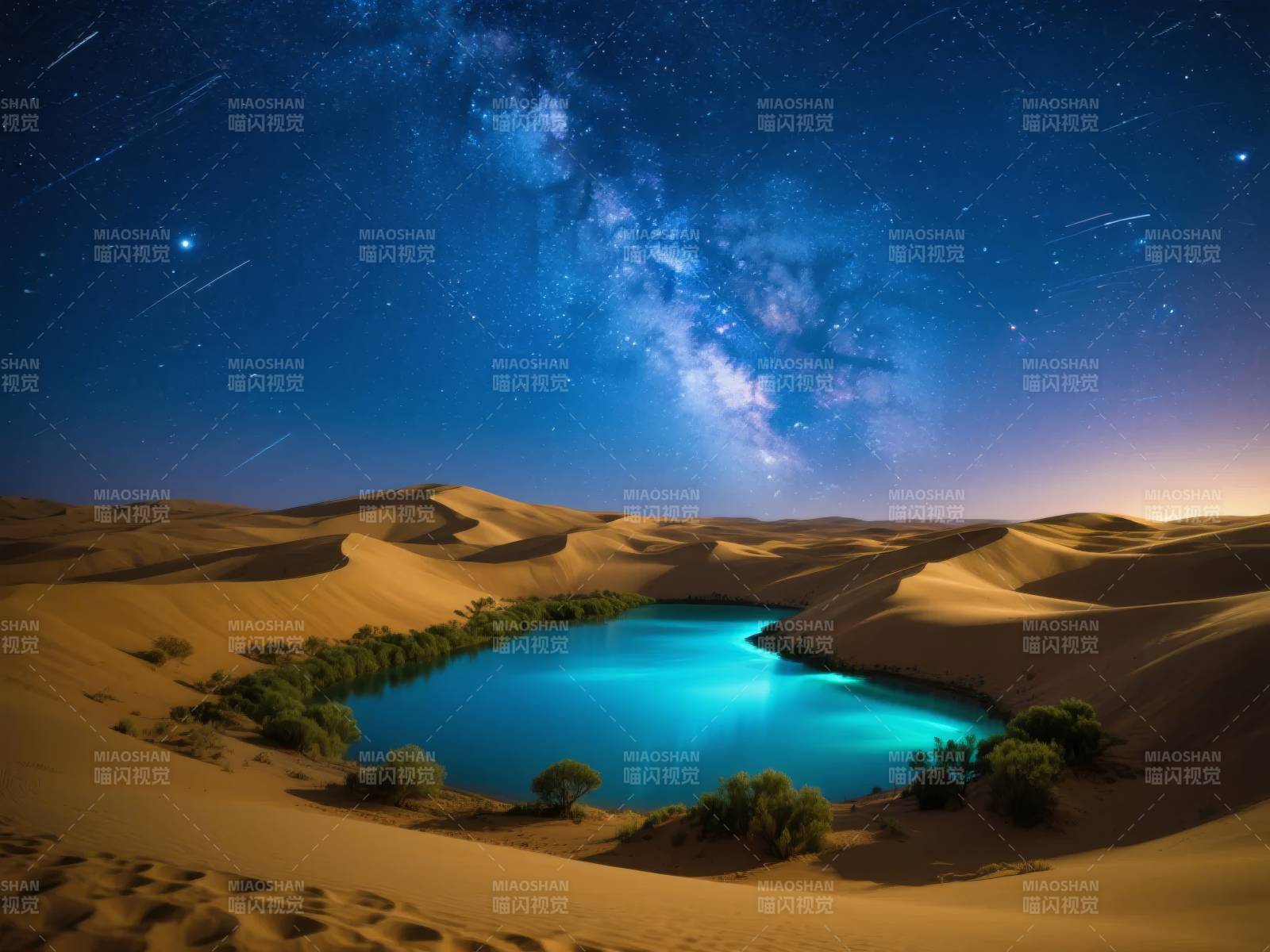 沙漠星夜奇景图片