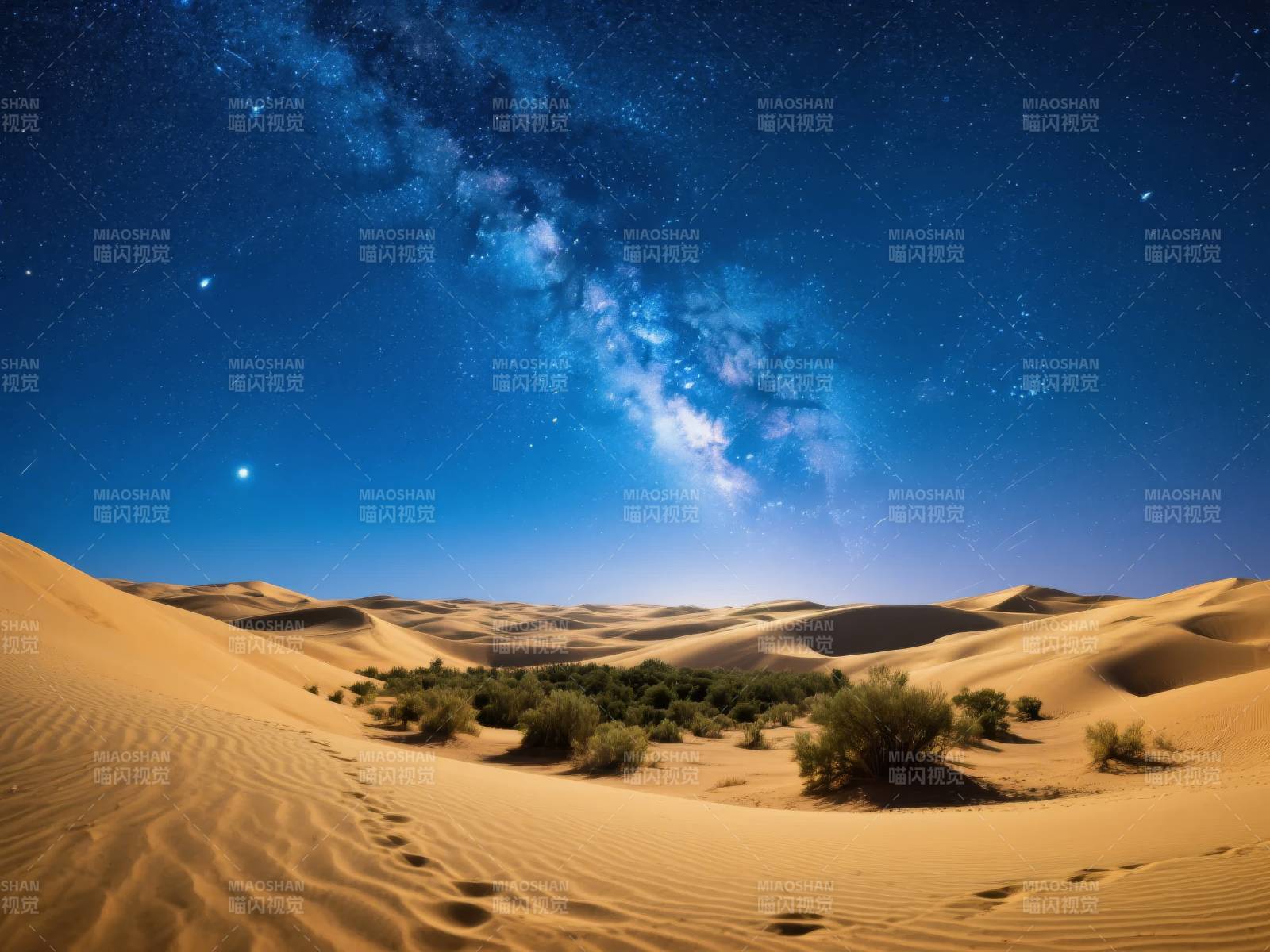 沙漠星空夜景图片