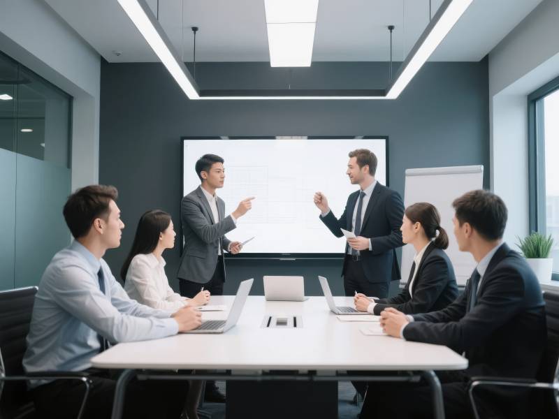 商务会议讨论中图片