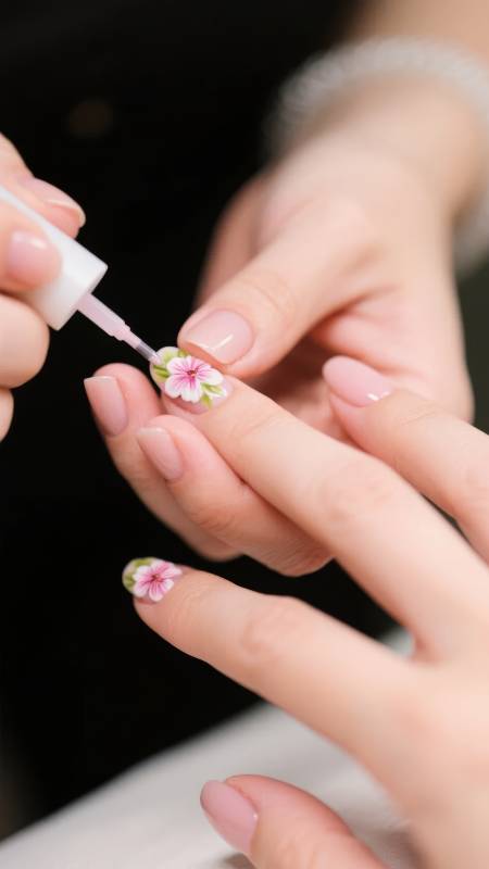 精致美甲花饰图片