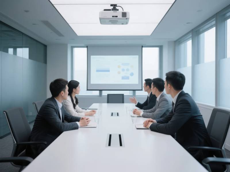 商务会议讨论中图片