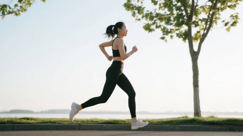 晨跑女子 活力满满图片