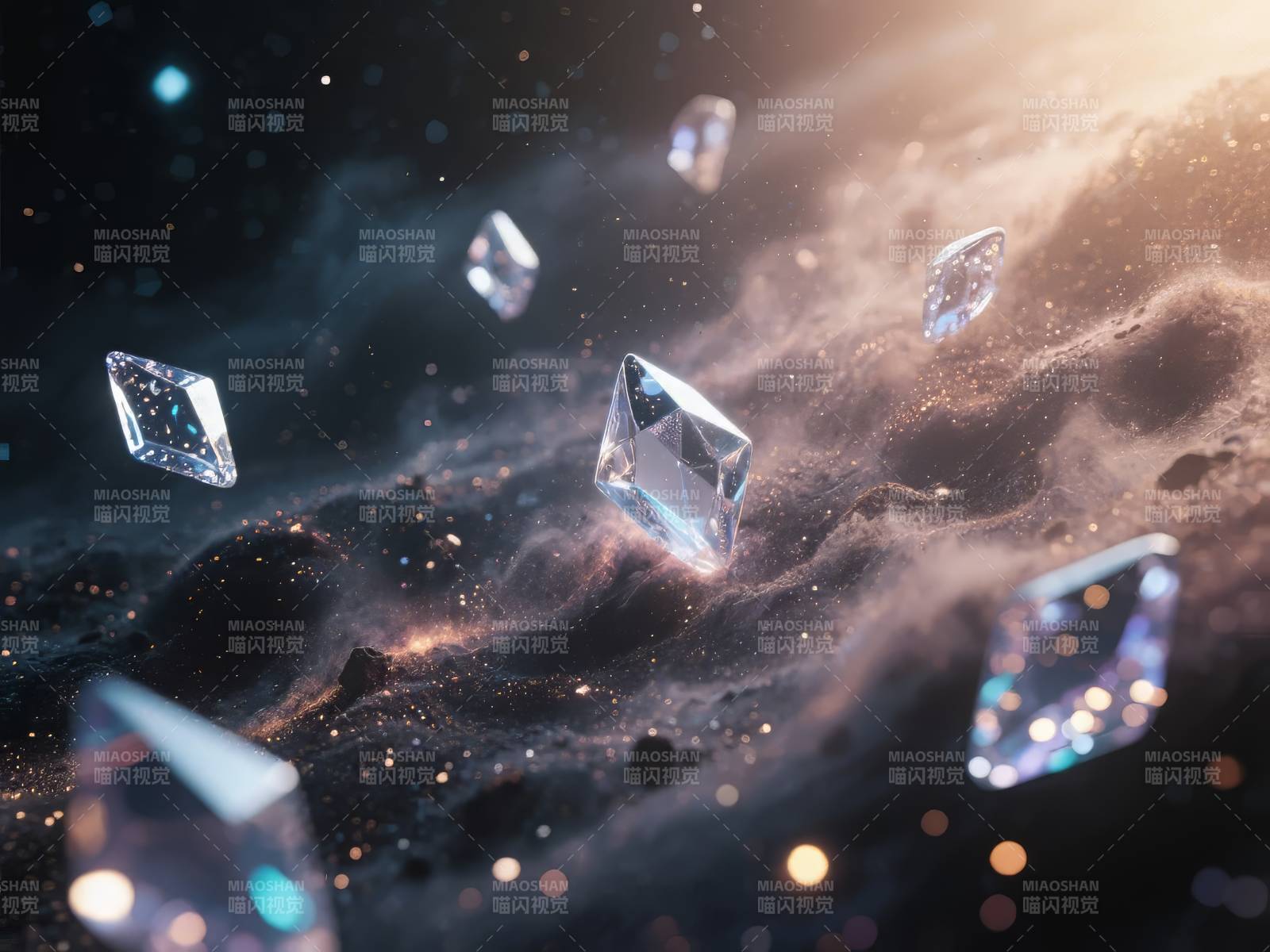 星尘中的晶莹钻石图片