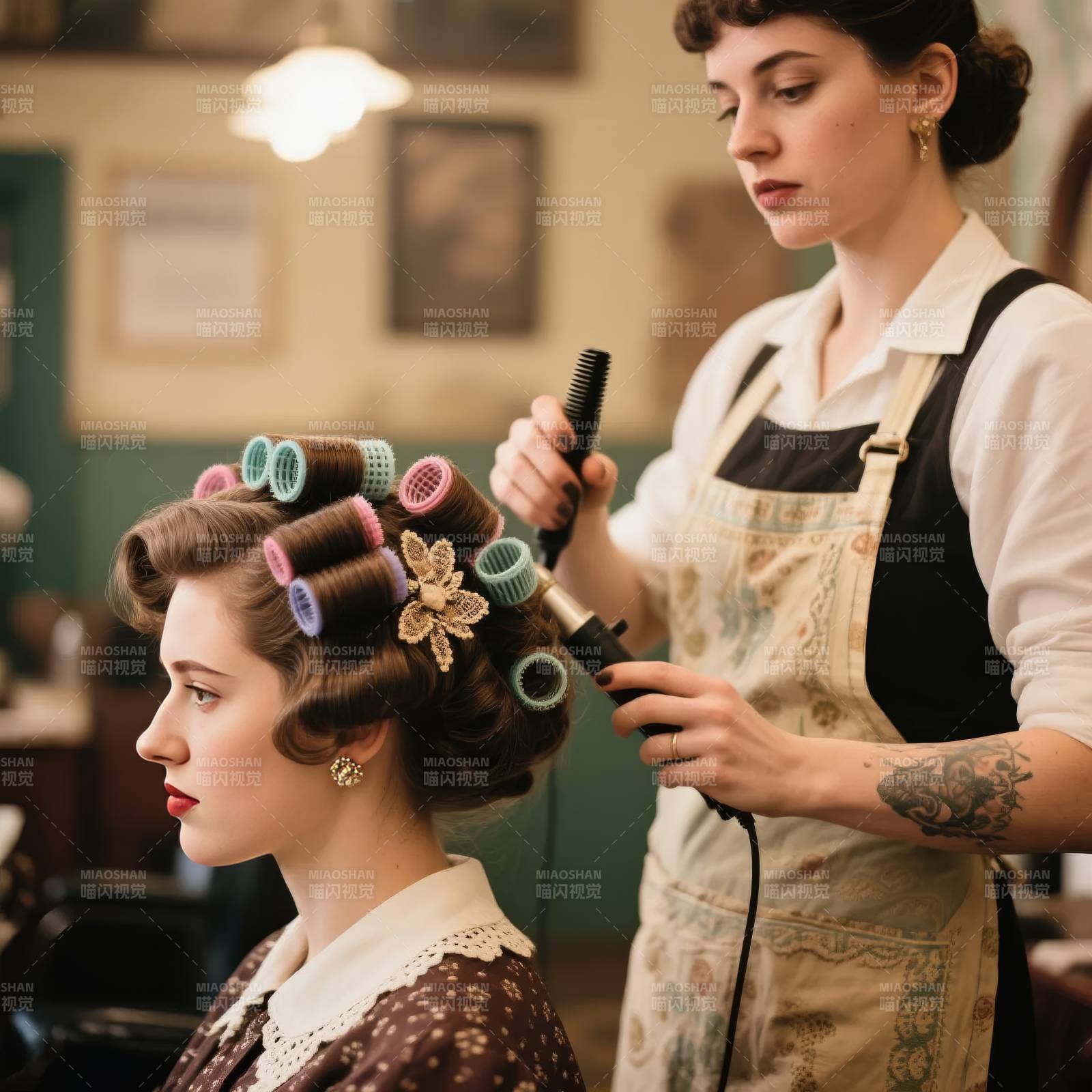 复古美发沙龙图片