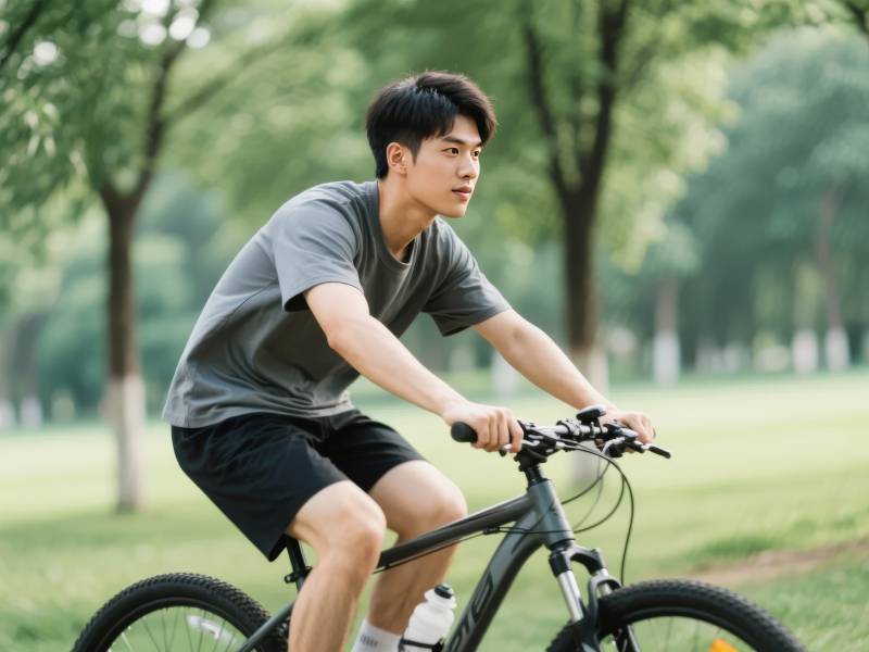 青年公园骑行图片
