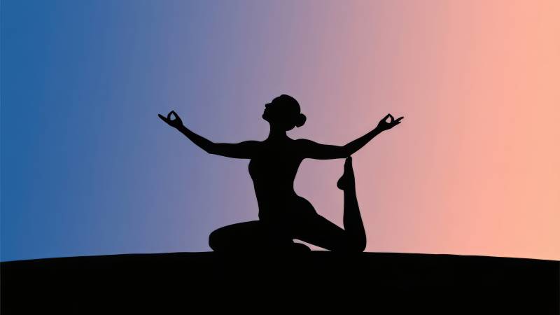 瑜伽剪影 静谧之美图片