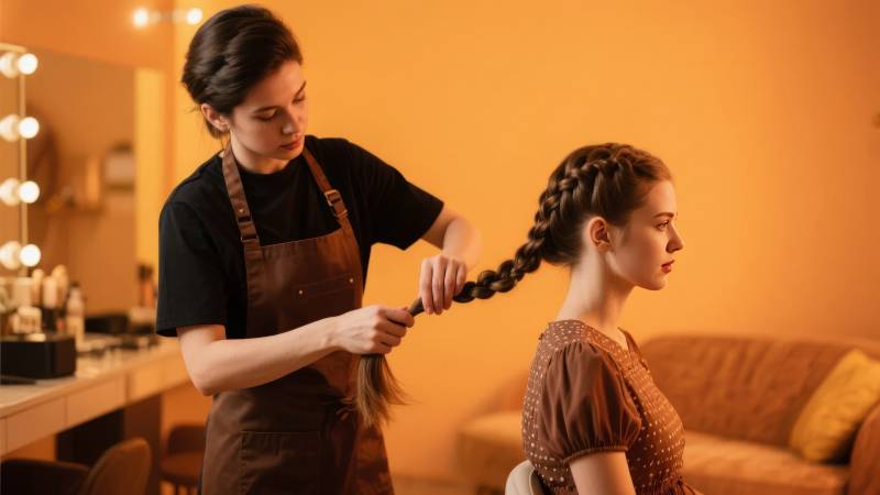 发型师编发造型图片