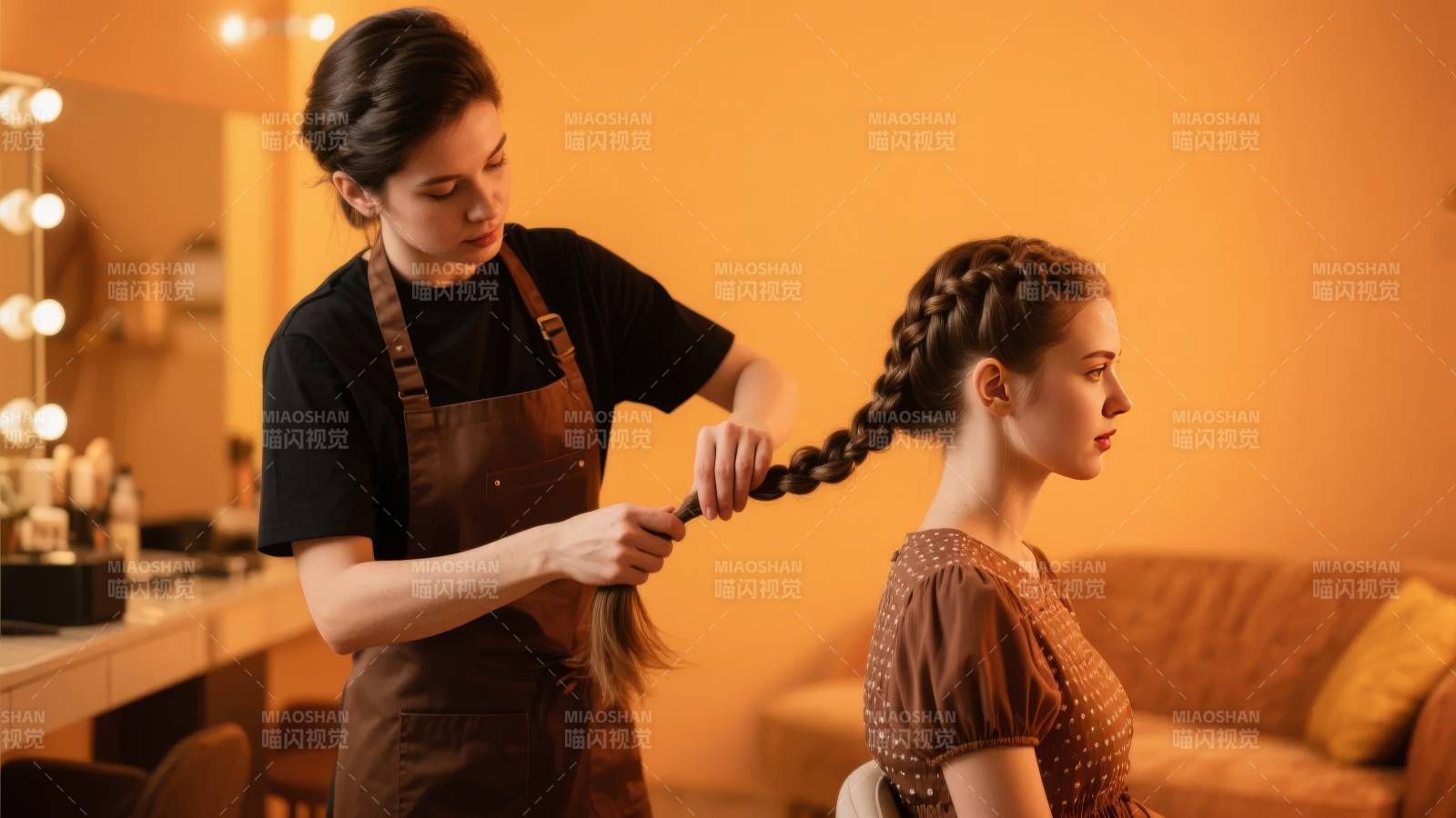 发型师编发造型图片