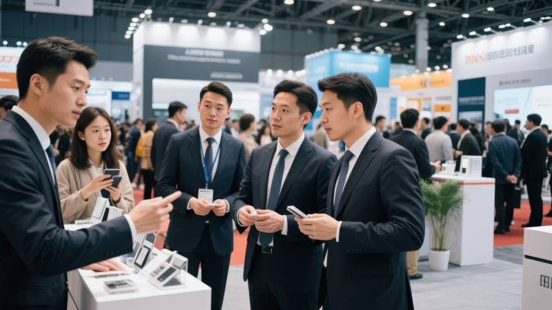 商务展会上的交流图片