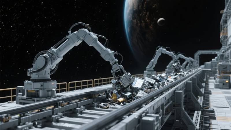 太空机械臂作业图片