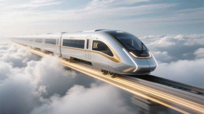 云上飞驰的高铁图片