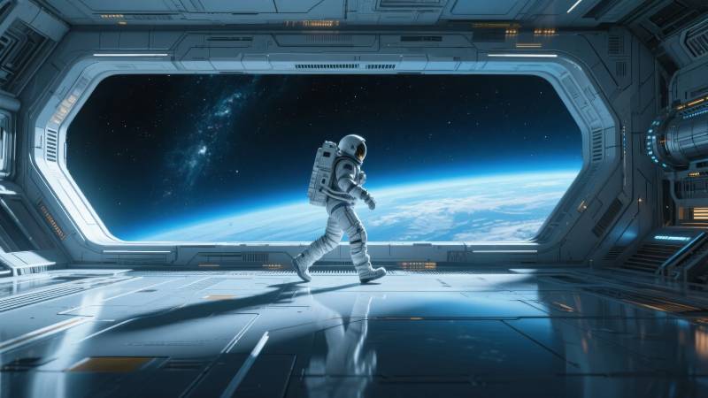 宇航员踏向星辰图片