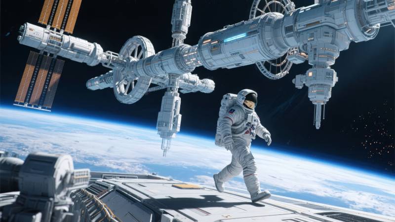 太空行走 地球在望图片