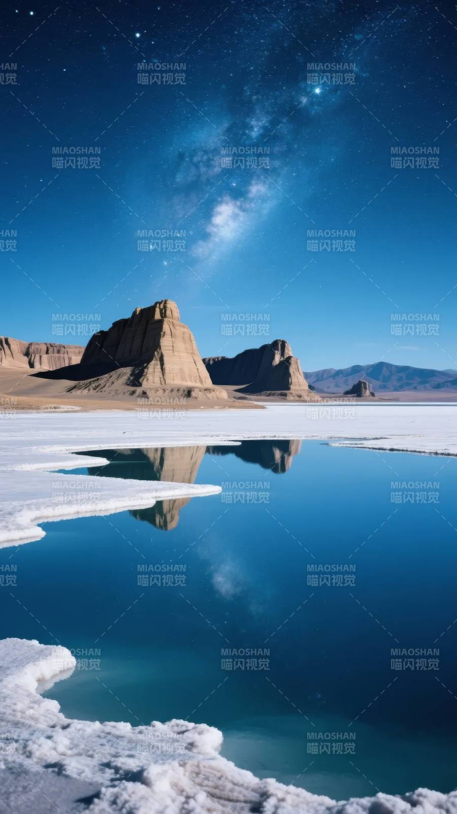 星河映湖山图片