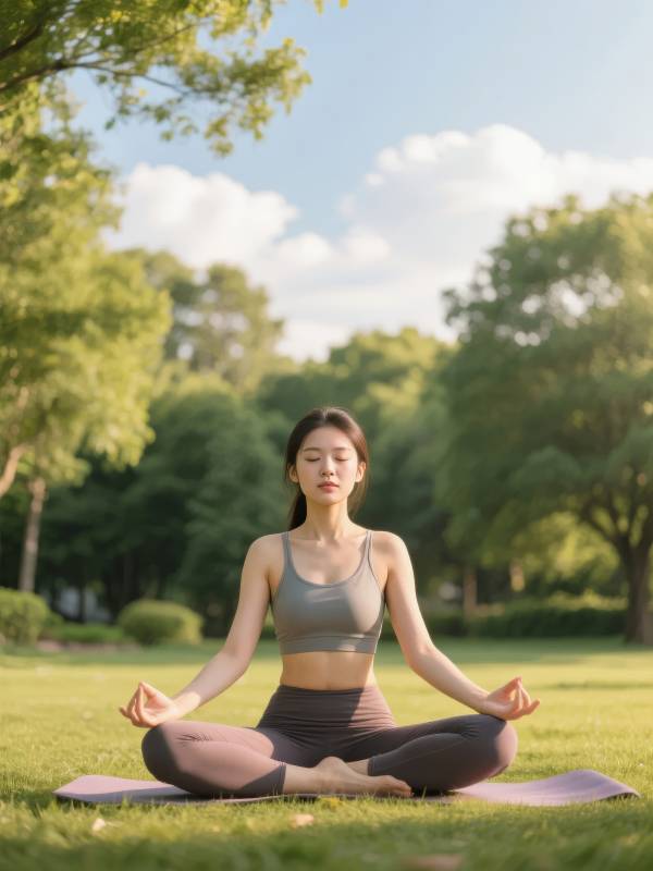 公园静坐瑜伽图片