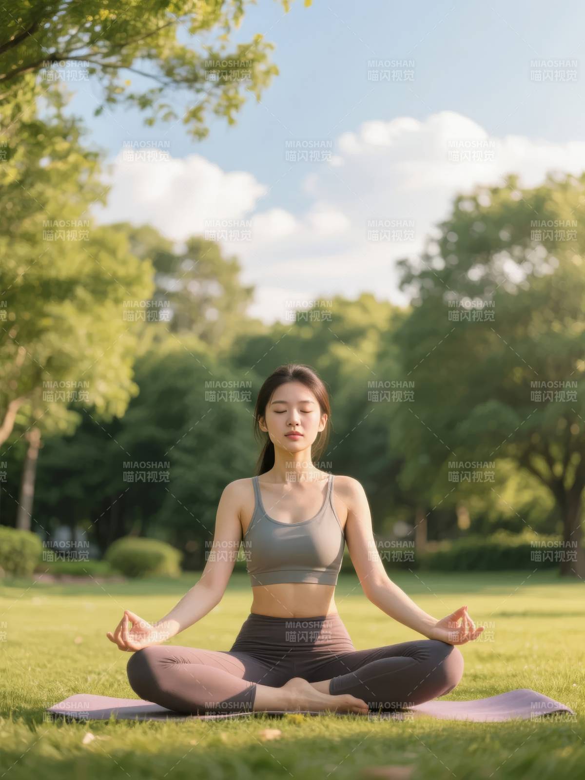 公园静坐瑜伽图片