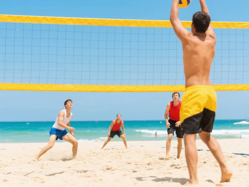沙滩排球激战正酣图片