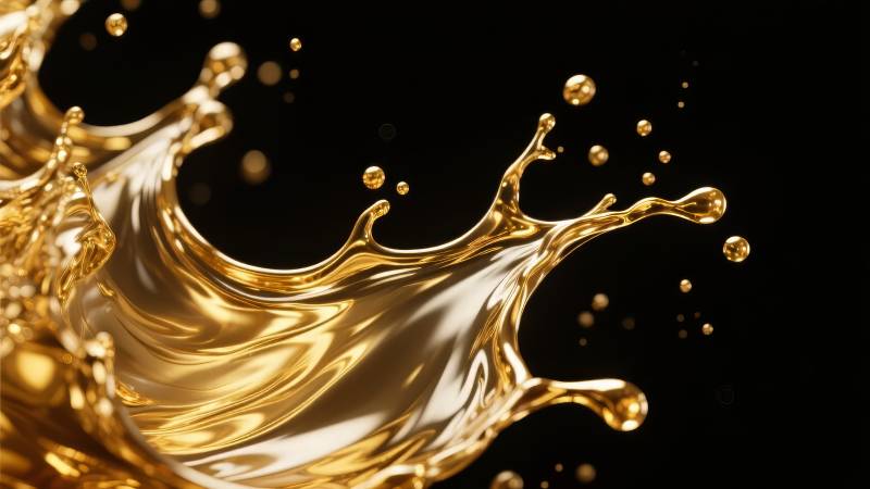 金色液体飞溅图片