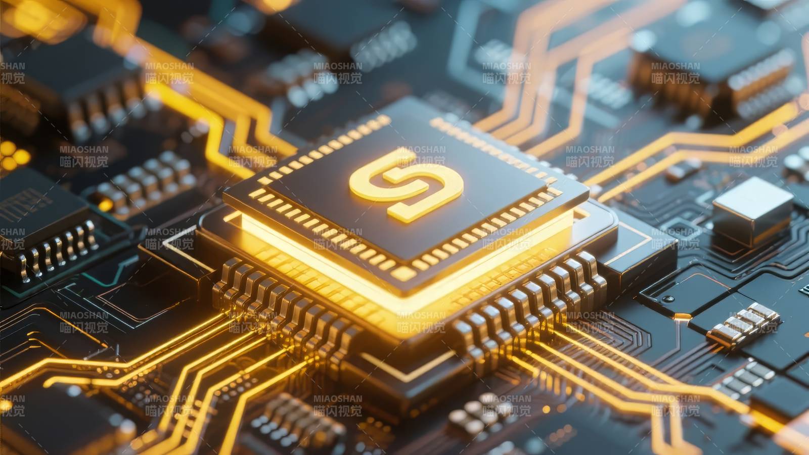 芯片电路特写图片