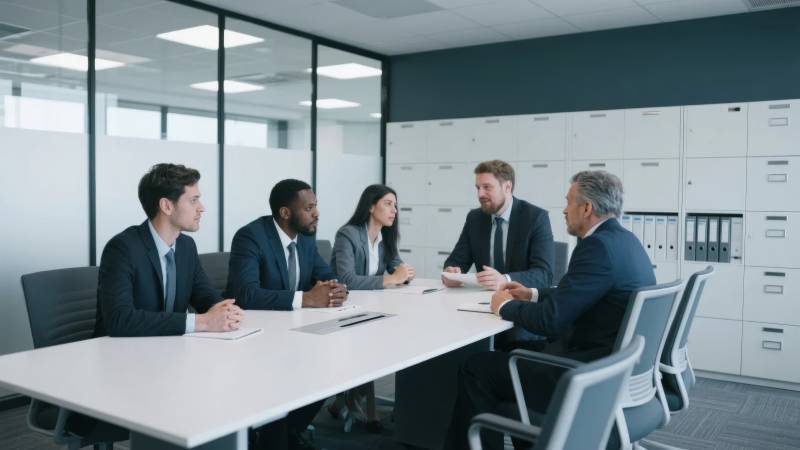 商务会议讨论中图片