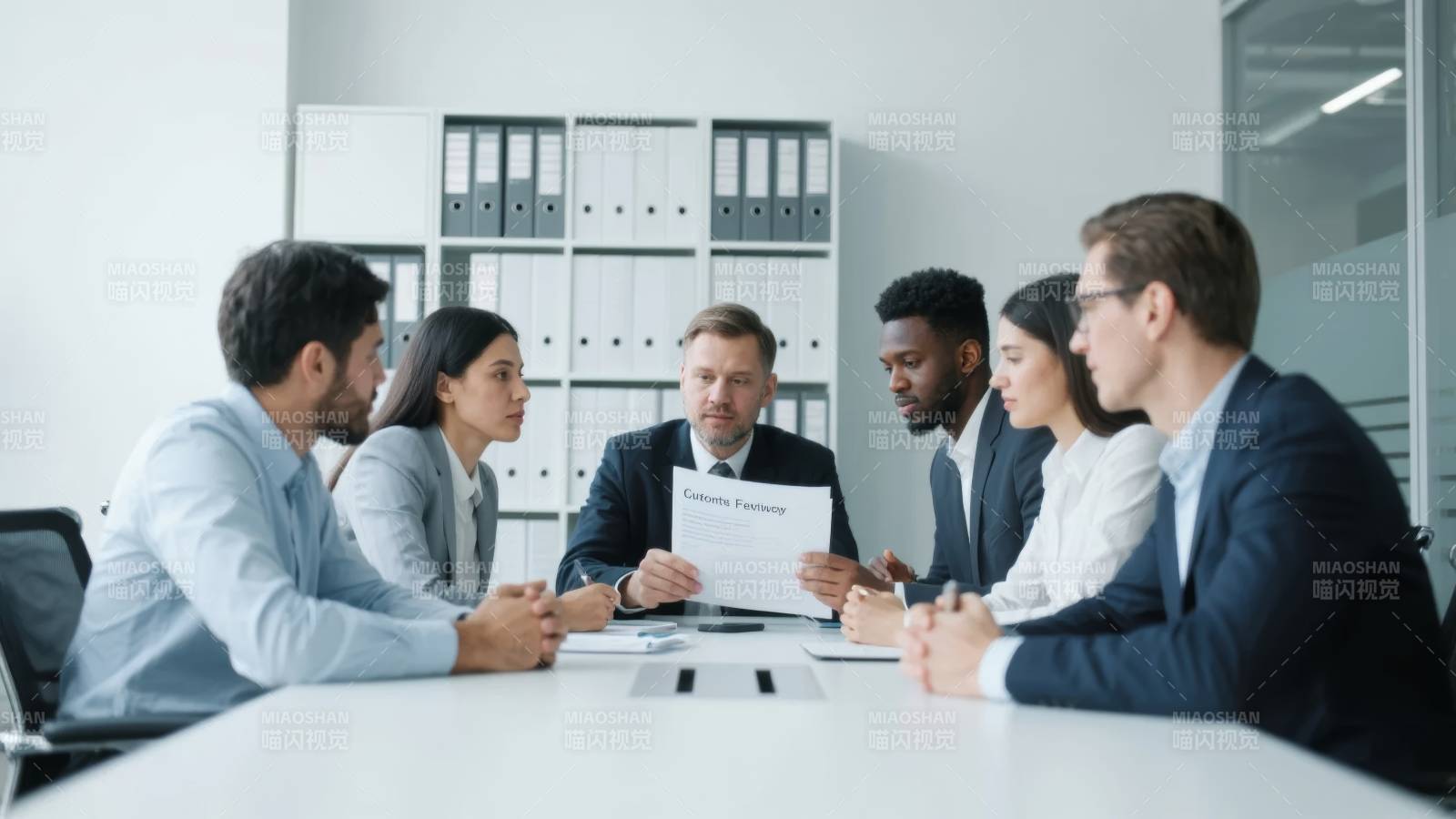 商务会议讨论中图片