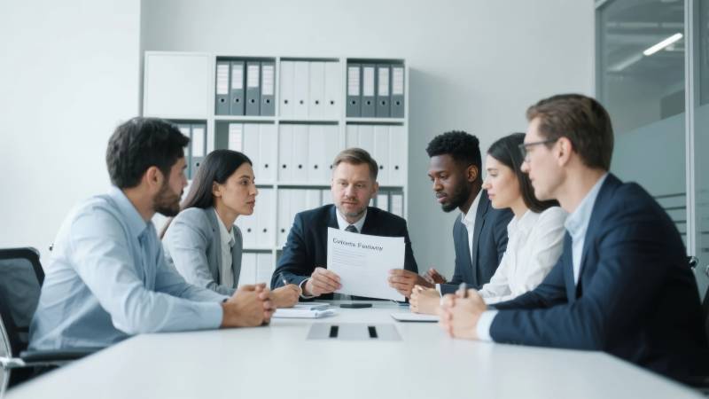 商务会议讨论中图片