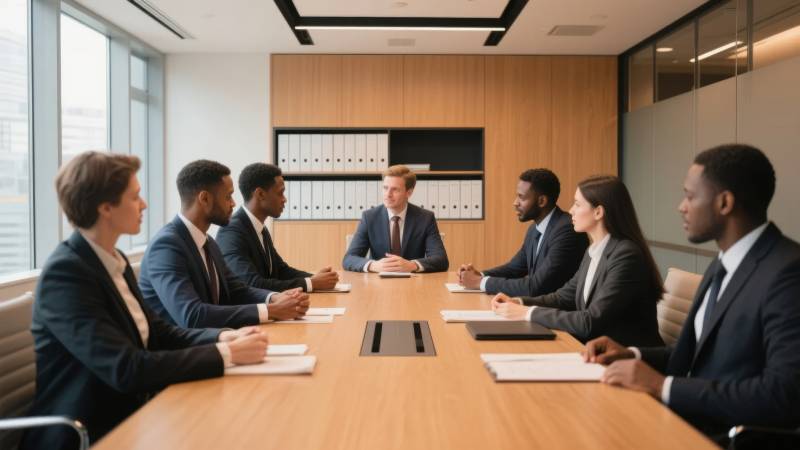 商务会议讨论中图片