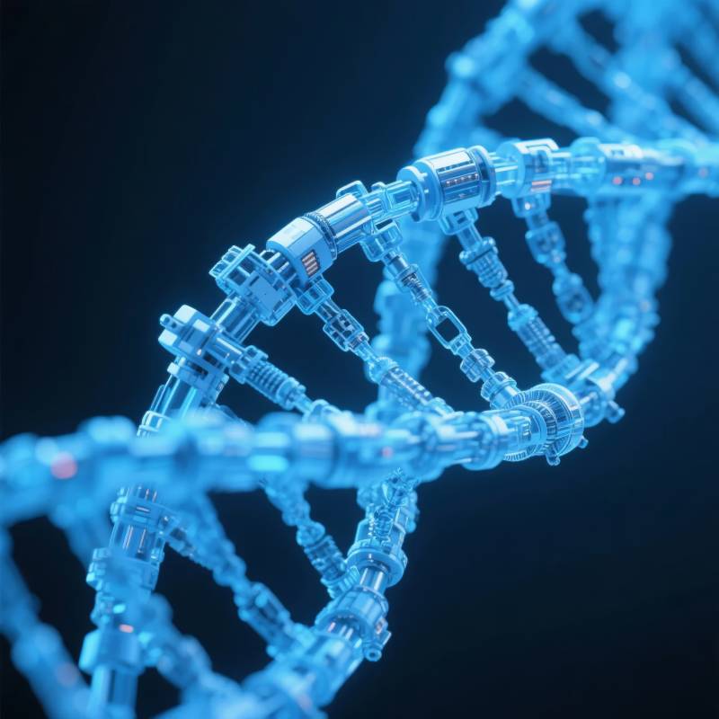 蓝色DNA双螺旋图片