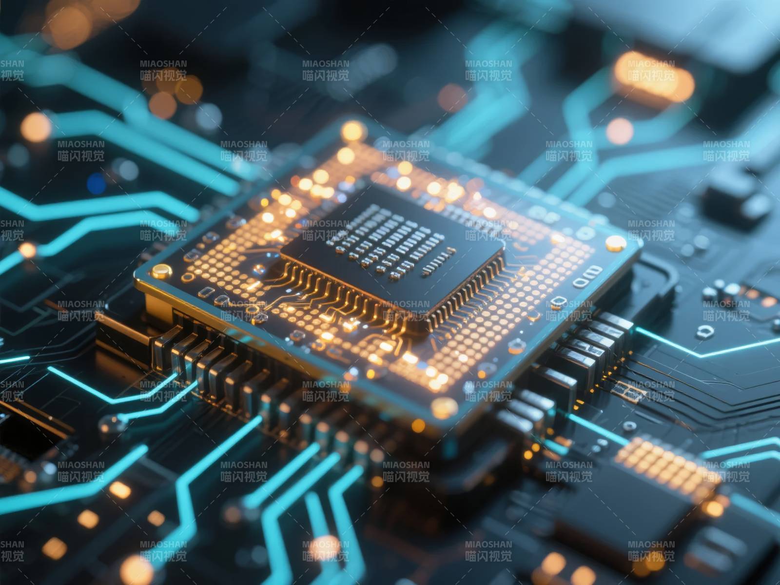 芯片电路特写图片