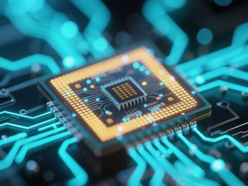 芯片电路特写图片