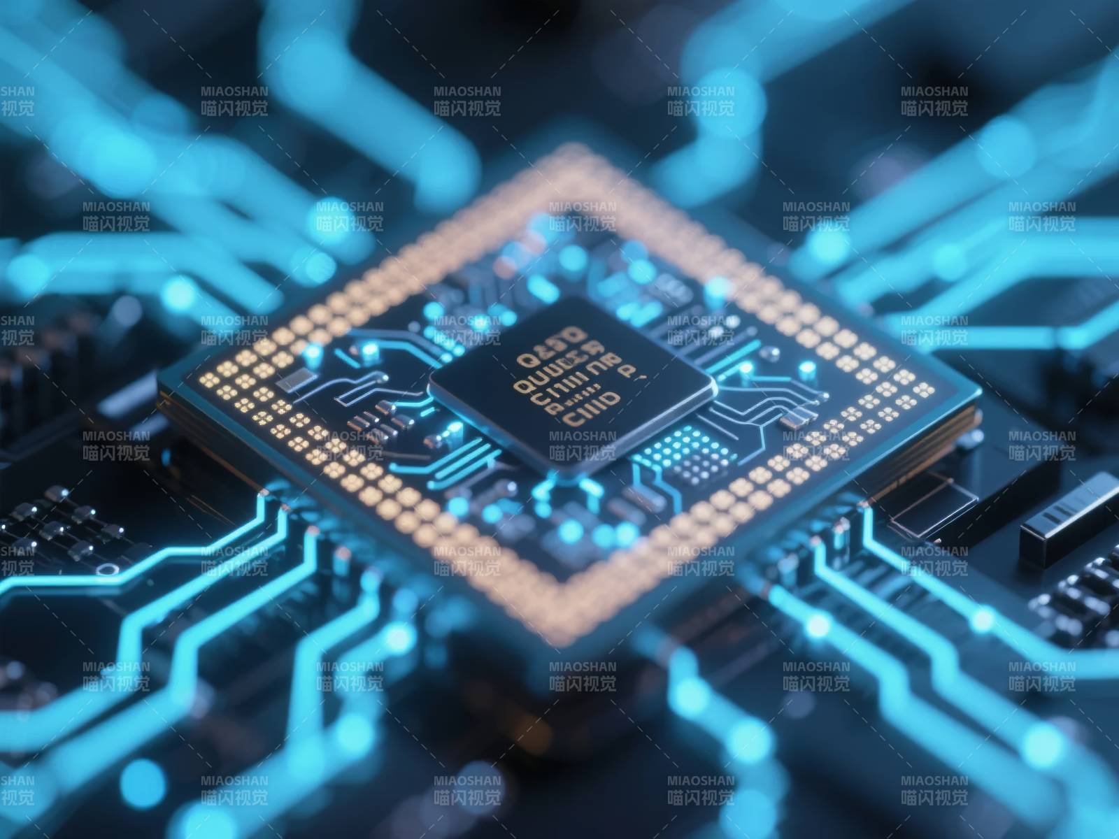 芯片电路特写图片
