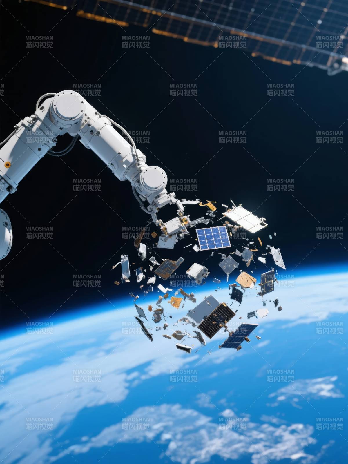 太空机械臂清理碎片图片