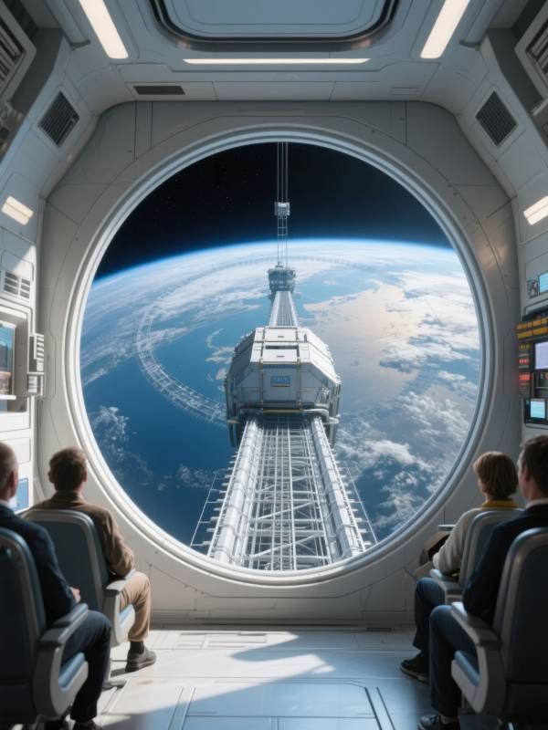 太空电梯观地球图片