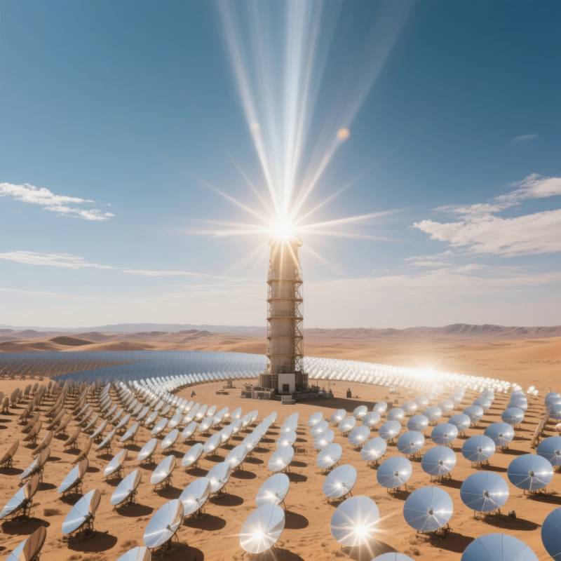 太阳能塔光芒四射图片