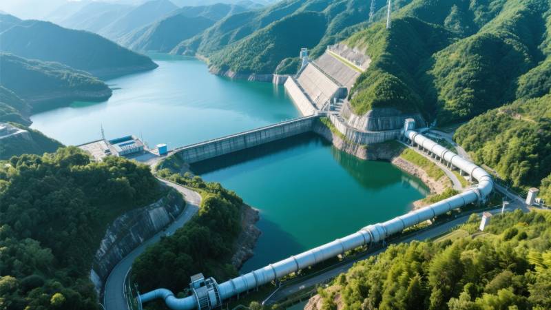 青山绿水坝景图片