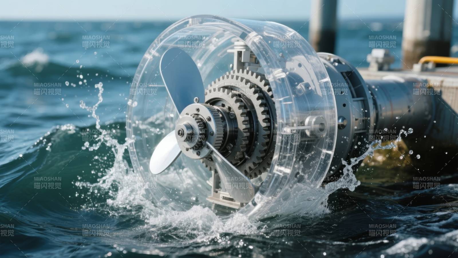 水下推进器运转图片