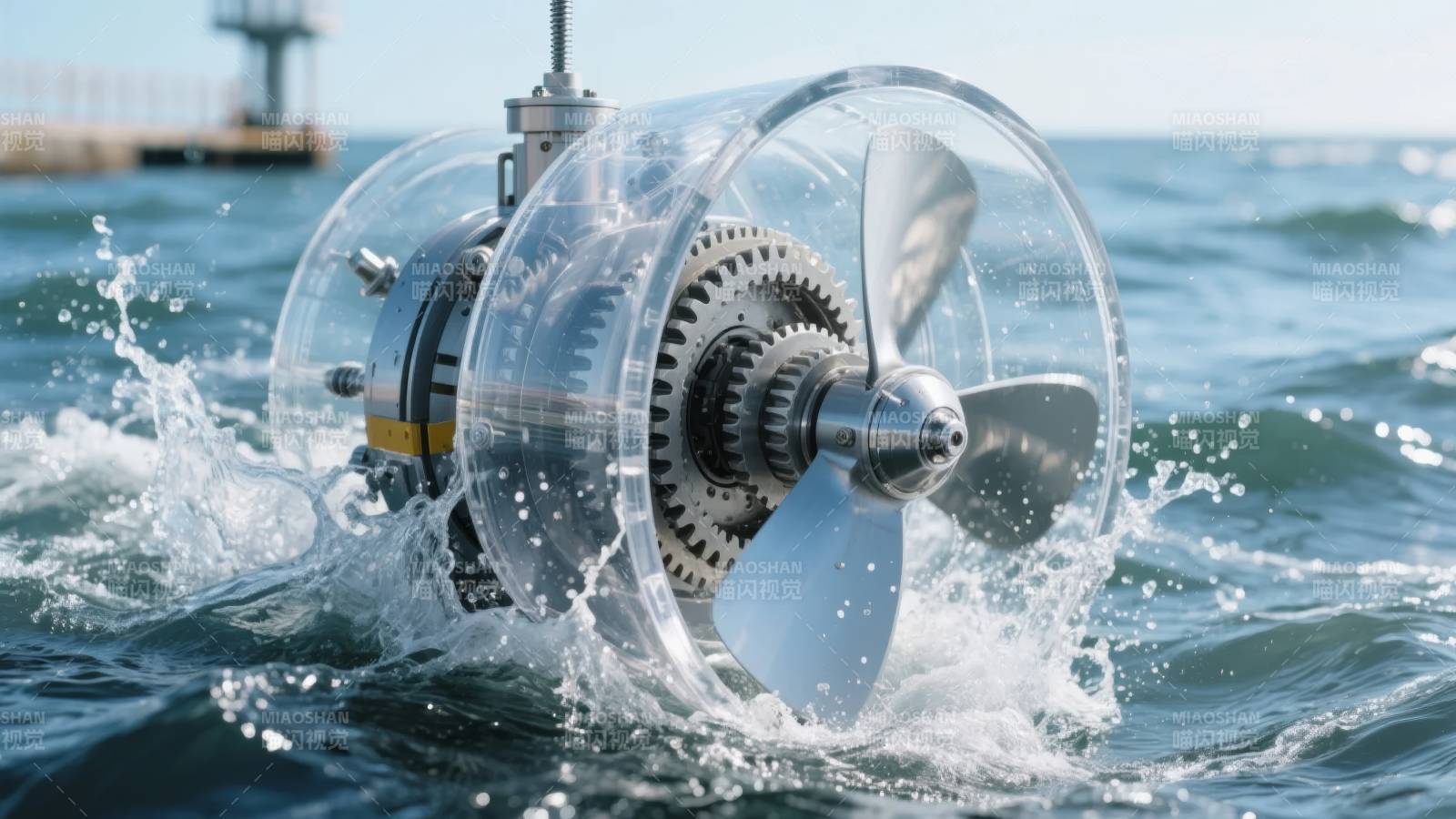 水下推进器运转图片