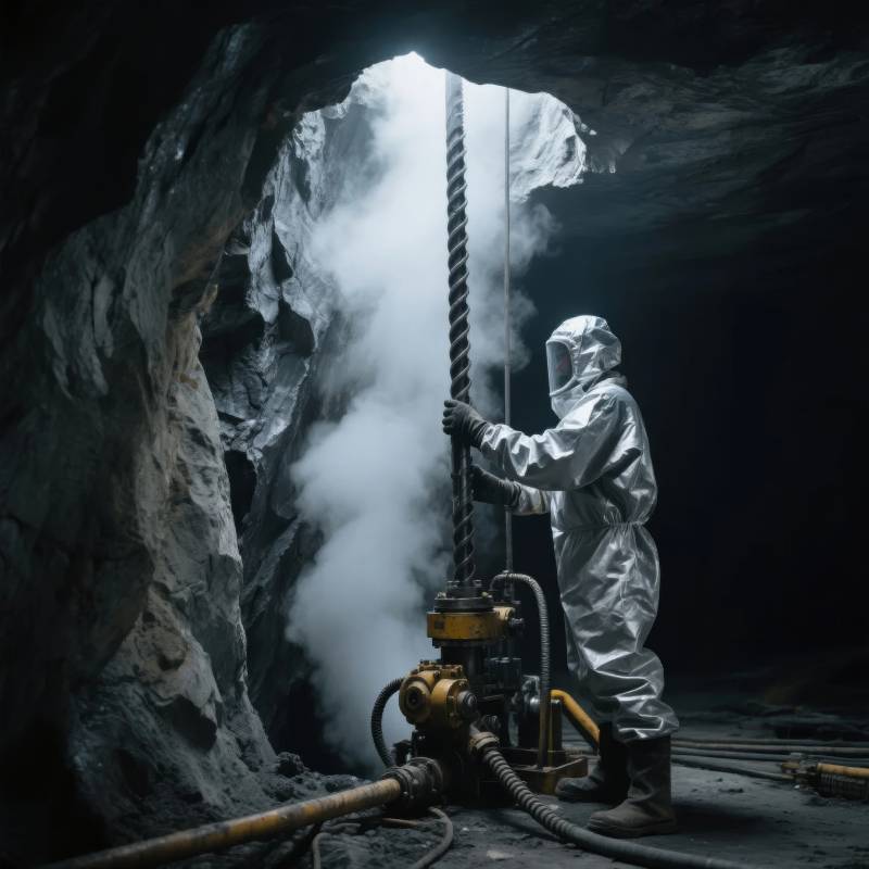 矿洞深处的作业者图片
