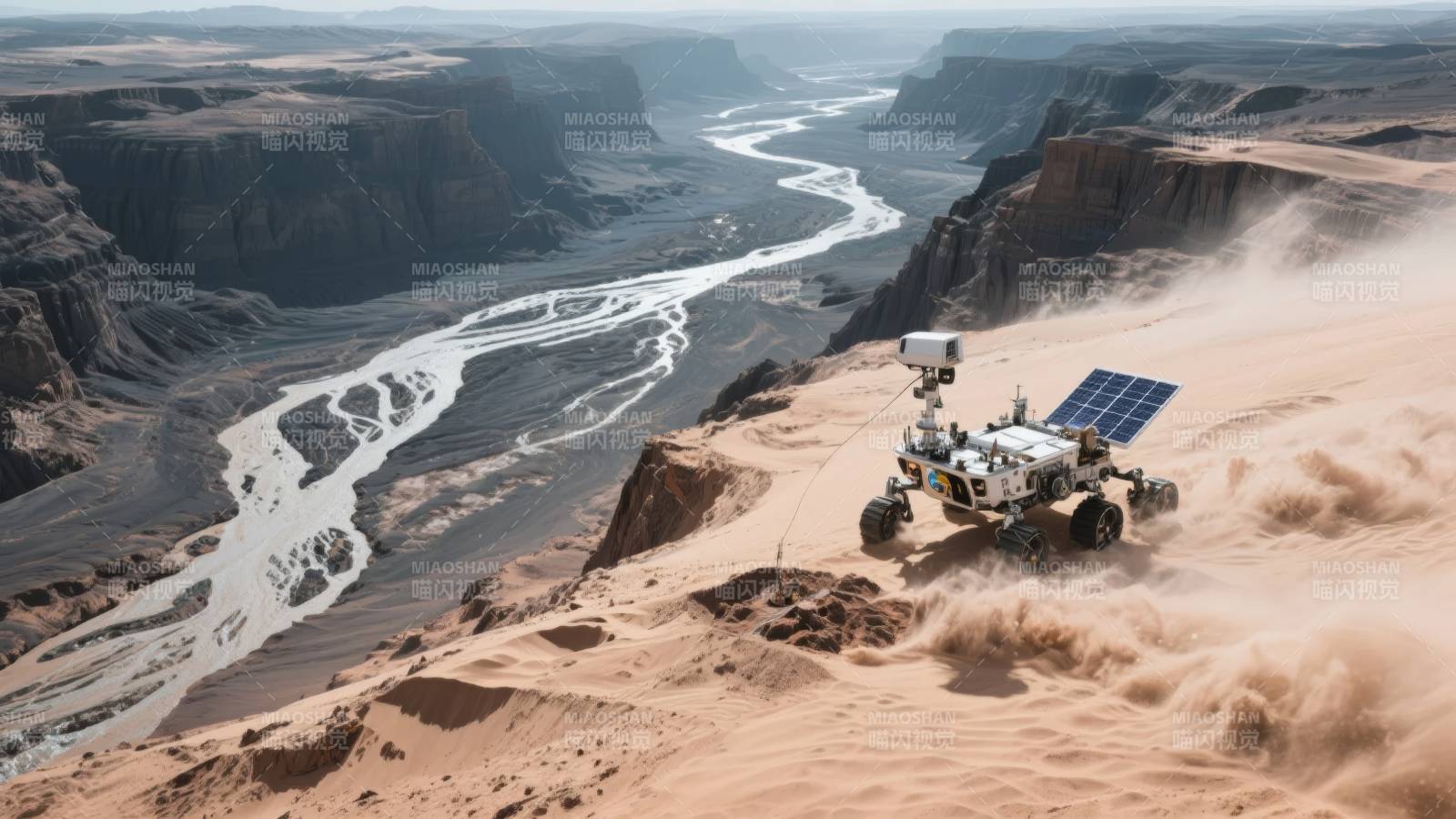 火星车探秘峡谷图片