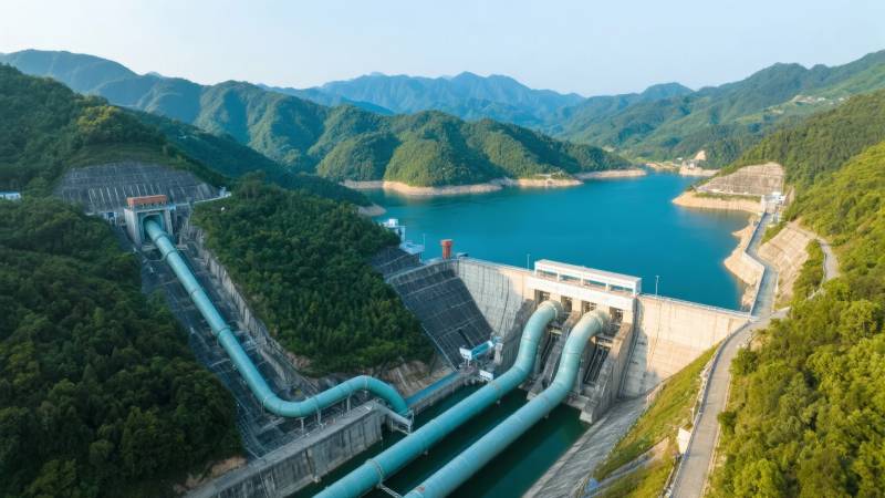 山水间的水电站图片