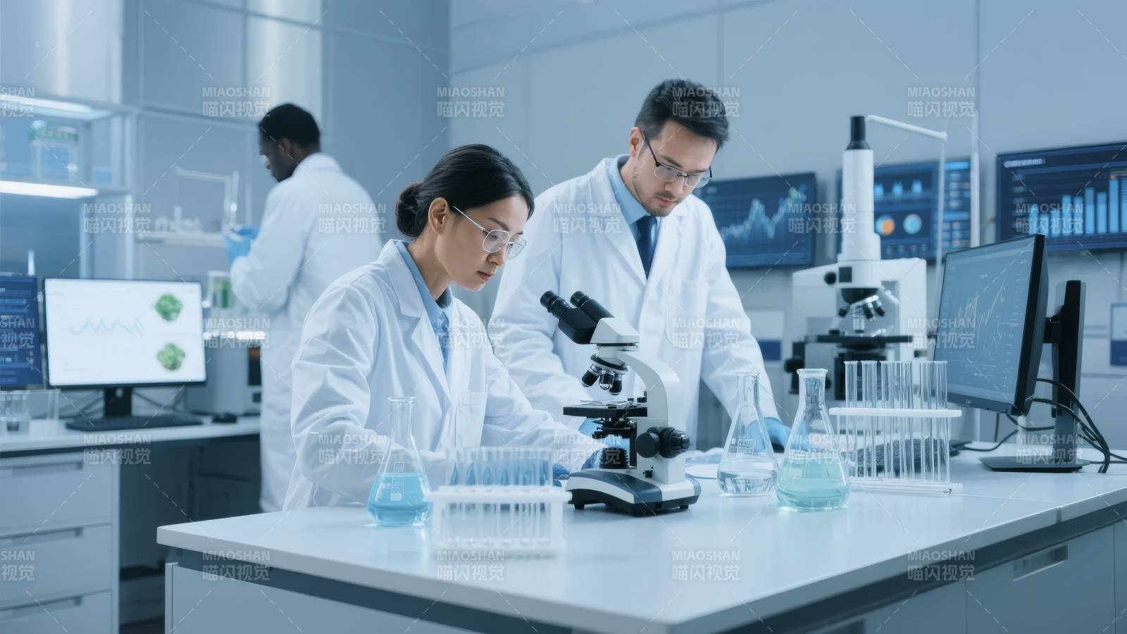 实验室科研人员工作图片