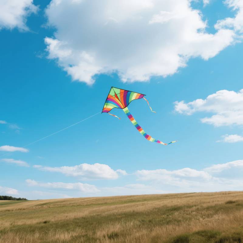 彩虹风筝飞蓝天图片