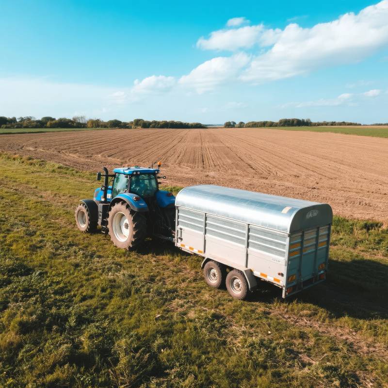 拖拉机牵引农用拖车图片