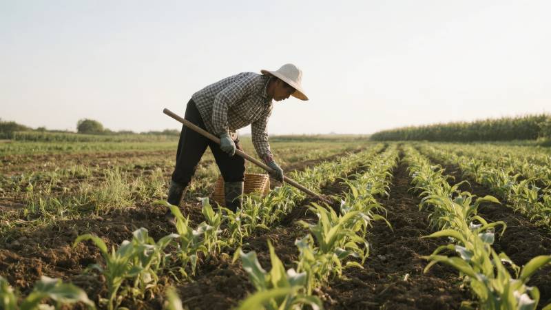 农夫田间劳作图片