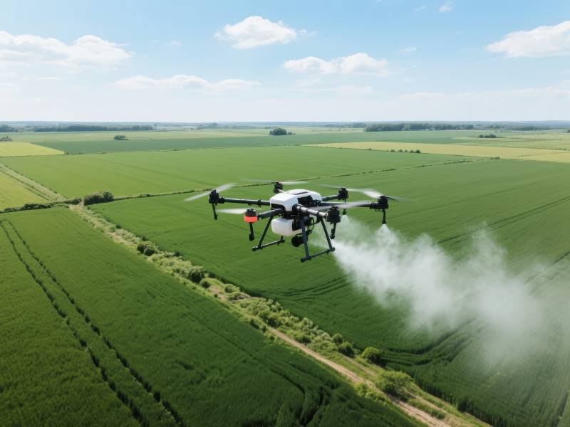 无人机喷洒农田图片