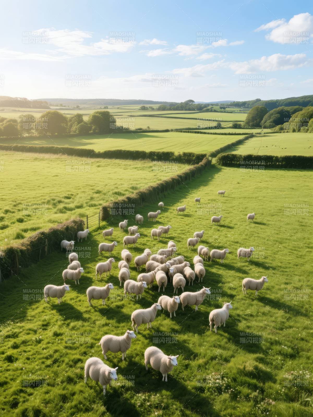 田园牧羊图图片