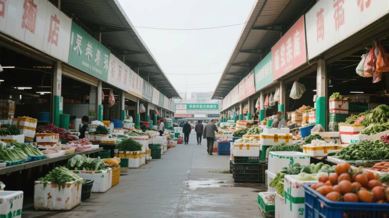 热闹的菜市场图片